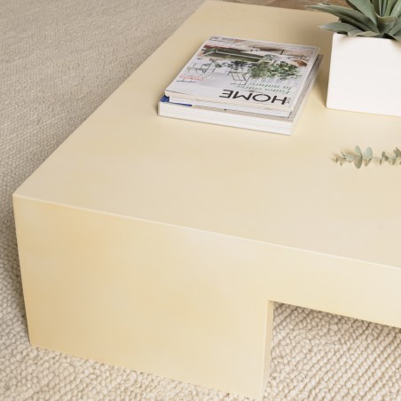 Table basse GREGOIRE en béton beige 95x95cm