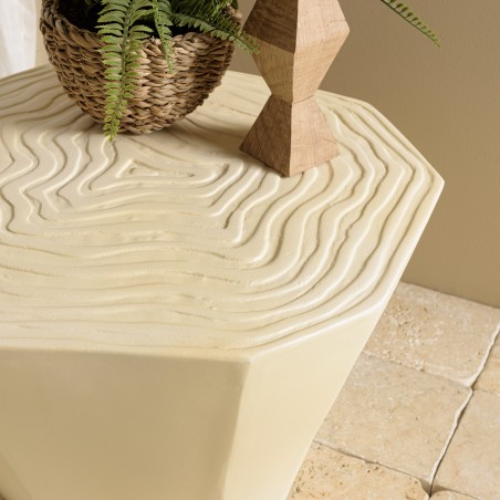 GREGOIRE Tree Stump Effect Stool in Beige Concrete - Unique Design