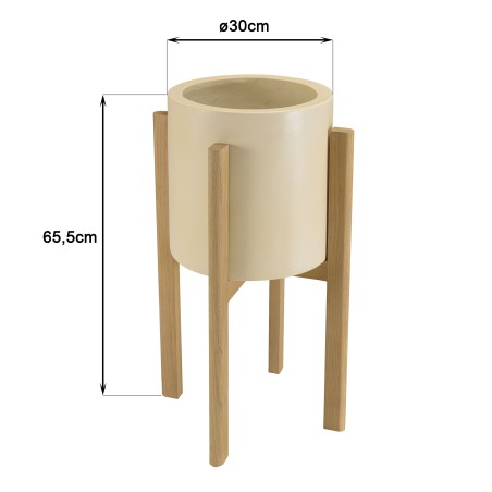 Pot de fleur béton beige GREGOIRE H65cm