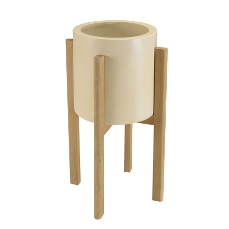 Pot de fleur béton beige GREGOIRE H65cm