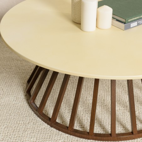 Table basse GREGOIRE 100x100cm acier rouille
