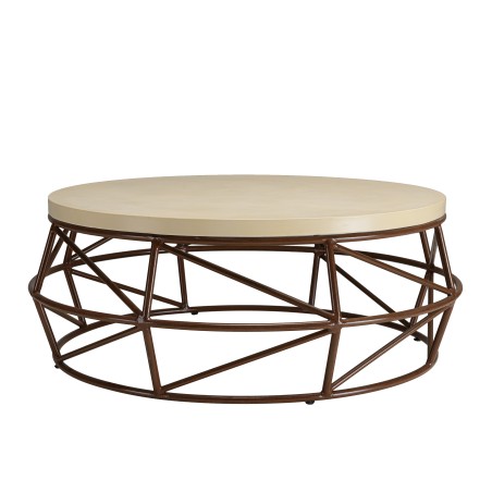 GREGOIRE Coffee Table 100x100cm - Rust Steel Legs & Concrete Top