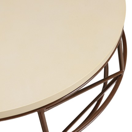 GREGOIRE Coffee Table 100x100cm - Rust Steel Legs & Concrete Top