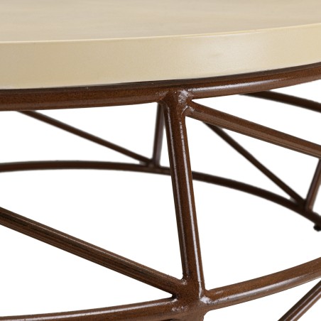 GREGOIRE Coffee Table 100x100cm - Rust Steel Legs & Concrete Top