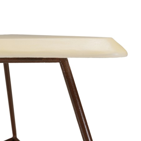 GREGOIRE Side Table 60x60cm - Rust Steel Legs Concrete Top