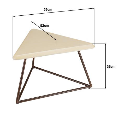GREGOIRE Side Table 60x60cm - Rust Steel Legs Concrete Top