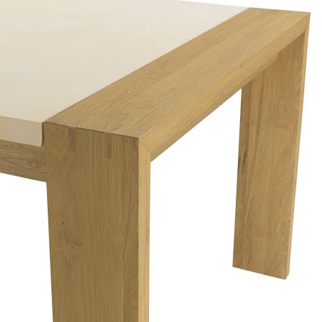 Table à manger GREGOIRE en chêne et béton 240x100cm