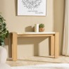 GREGOIRE Natural Oak Console Table 135x40cm - Beige Concrete Top