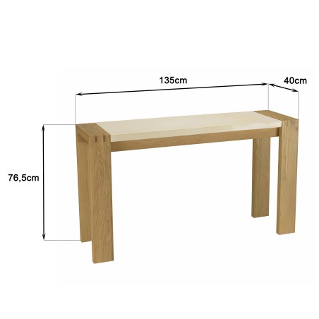 GREGOIRE Natural Oak Console Table 135x40cm - Beige Concrete Top
