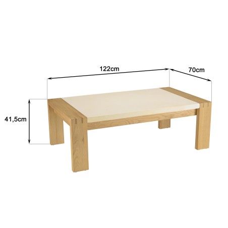 Table basse GREGOIRE en chêne 122x70cm