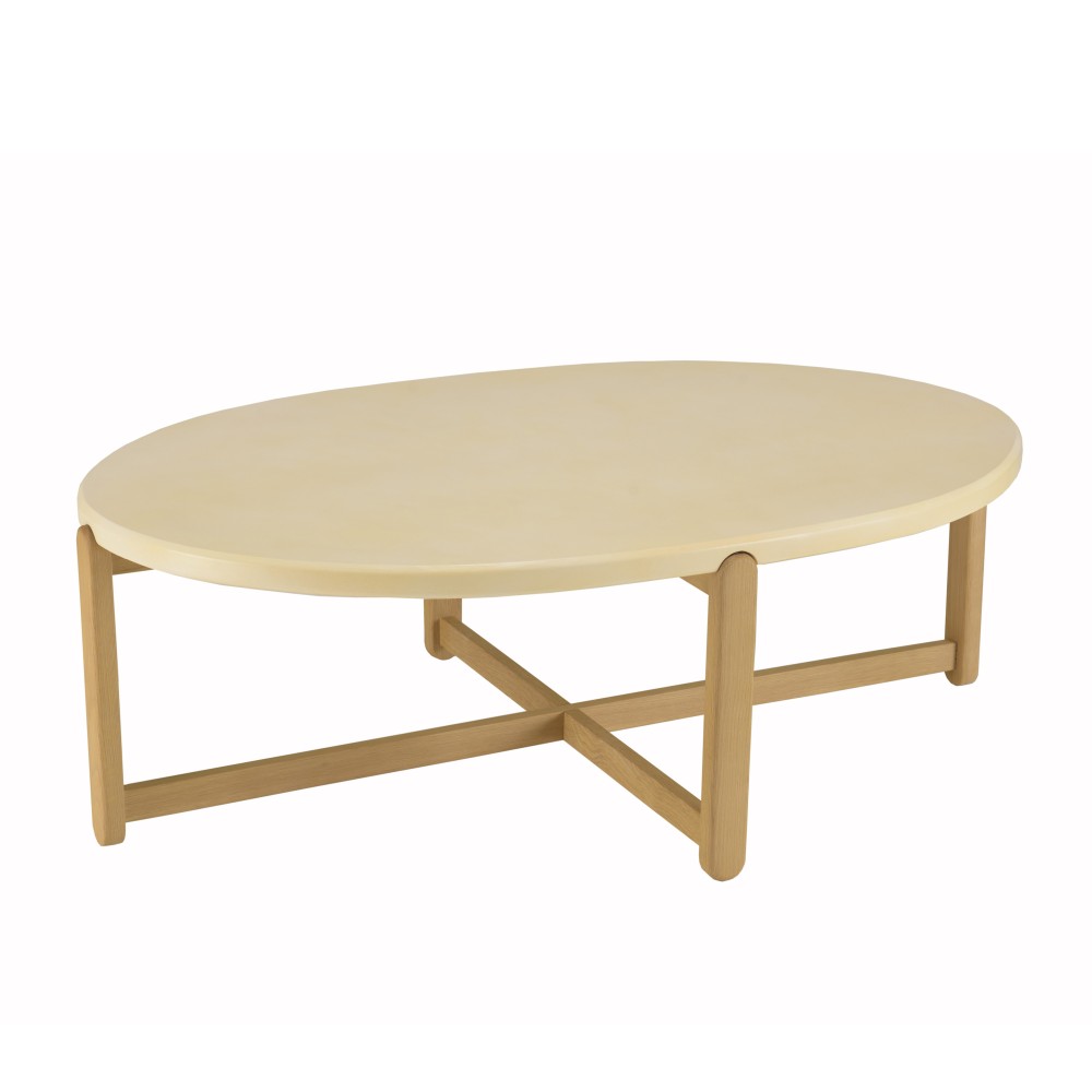 Table basse ovale GREGOIRE 121x81cm chêne béton Table basse ovale GREGOIRE 121x81cm chêne béton