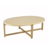 GREGOIRE Oval Coffee Table 121x81cm - Oak Legs & Concrete Top