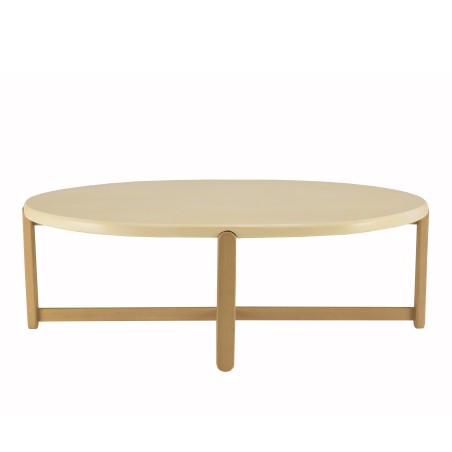 GREGOIRE Oval Coffee Table 121x81cm - Oak Legs & Concrete Top