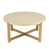 GREGOIRE Round Coffee Table 81x81cm - Oak Legs & Concrete Top