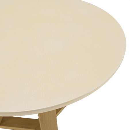 GREGOIRE Round Dining Table 90x90cm - Beige Concrete Top