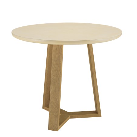 Table à manger ronde GREGOIRE 90x90cm chêne et béton