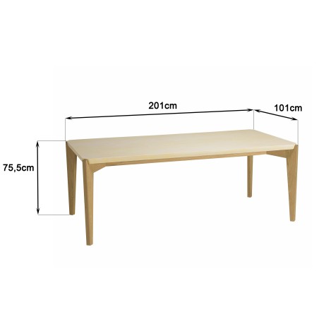 Table à manger GREGOIRE - Béton beige et bois