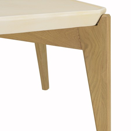 GREGOIRE - Rectangular Coffee Table with Bevelled Corners 130x70cm Concrete Top