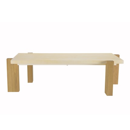Table basse GREGOIRE rect. 149x84cm chêne plateau béton
