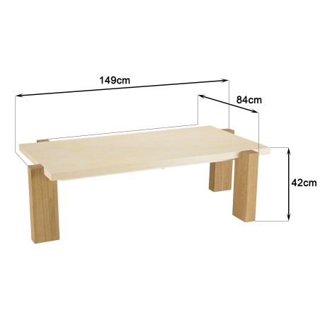 GREGOIRE Rectangular Coffee Table 149x84cm - Unique Design
