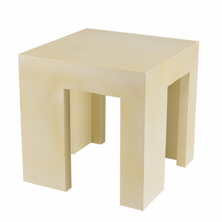 GREGOIRE Square Stool 50x50cm - Beige Concrete Stool