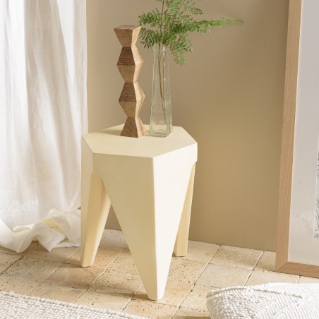 Tabouret GREGOIRE en béton beige - Conseils d'entretien inclus