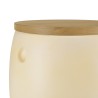 GREGOIRE Beige Concrete Stool with Natural Oak Top - Versatile and Easy to Maintain