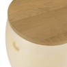 GREGOIRE Beige Concrete Stool with Natural Oak Top - Versatile and Easy to Maintain