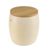 GREGOIRE Beige Concrete Stool with Natural Oak Top - Versatile and Easy to Maintain