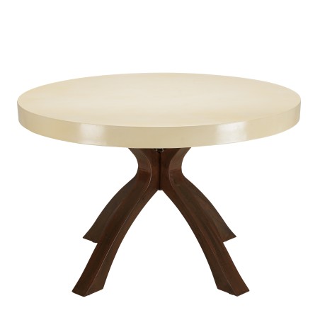 Table à manger GREGOIRE 120x120cm pieds acier béton
