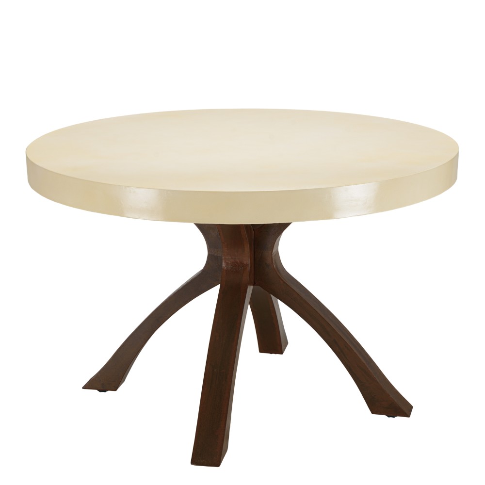 Table à manger GREGOIRE 120x120cm pieds acier béton Table à manger GREGOIRE 120x120cm pieds acier béton