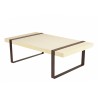 Table basse GREGOIRE rect. 135x76cm acier rouille plateau béton