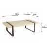 Table basse GREGOIRE rect. 135x76cm acier rouille plateau béton