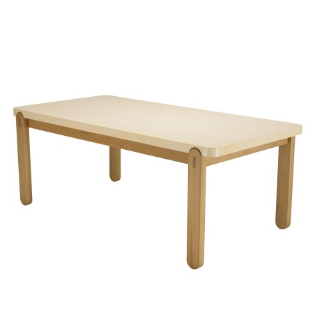 GREGOIRE - Rectangular Dining Table in Natural Oak 200x101cm with Concrete Top