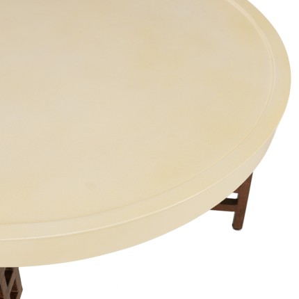 GREGOIRE Coffee Table 82x82cm - Rust-Coloured Steel Legs & Concrete Top