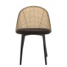 LEA Set of 2 Chairs - Black Fabric Seat and Cane-Effect Backrest