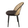 Lot de 2 chaises LEA - Assise tissu noir - Dossier arrondi