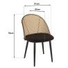 Lot de 2 chaises LEA - Assise tissu noir - Dossier arrondi