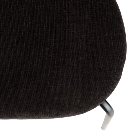 LEA - Set of 2 Chairs with Black Fabric Seat and Cane Backrest