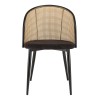 LEA - Set of 2 Armchairs with Black Fabric and Cane Effect Backrest
