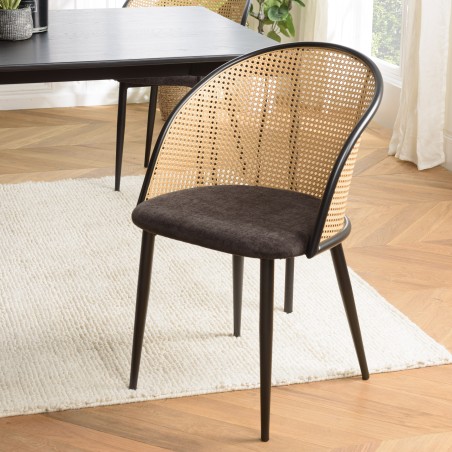 Lot de 2 fauteuils LEA en tissu noir