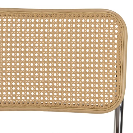 LEA Set of 2 Chairs - Taupe Fabric & Cane Backrest