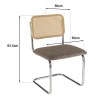 Lot de 2 chaises LEA - Assise tissu taupe et dossier cannage