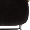 LEA - Set of 2 Bar Stools with Black Fabric and Cane Backrest