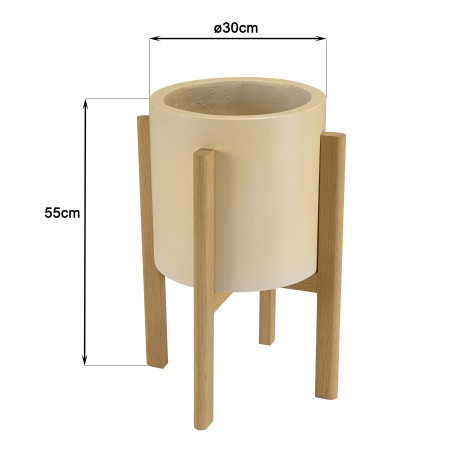 Pot de fleur béton beige GREGOIRE H55cm