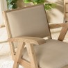 Fauteuil WALLY en Mindi - Assise en tissu beige