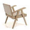 WALLY Armchair in Mindi Wood with Beige Textured Fabric Seat