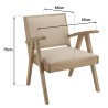 Fauteuil WALLY en Mindi - Assise en tissu beige