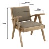 Fauteuil DAK en Mindi et tissu kaki chiné