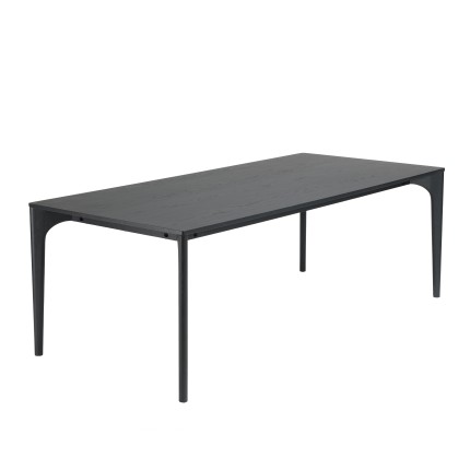Table à manger MAXENCE 220x100cm noire chêne massif